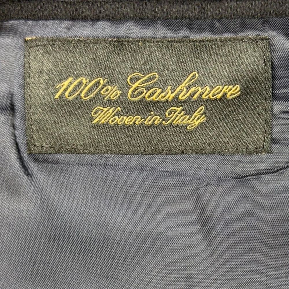Hart Schaffner Marx Sport Coat Mens 41R Black 100% Cashmere Gold Trumpeter